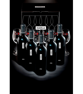 HABLA nr 31, pojemnik na 6 butelek i 6 kieliszków do wina Riedel