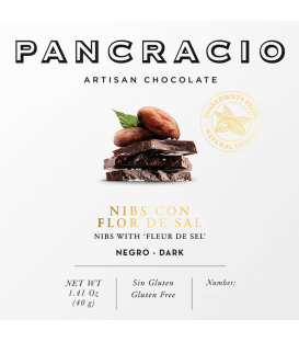 Mini Tableta Chocolate Negro Pancracio Nibs con Flor de Sal 40gr