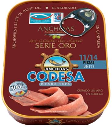 Anchoas en Aceite de Oliva Serie Oro Codesa 85g