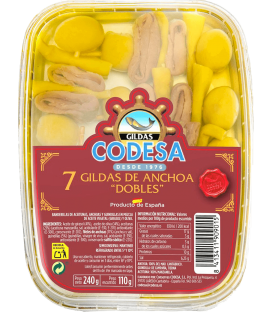 Gildas dobles de anchoas en Aceite de Oliva Serie Oro Codesa 240g